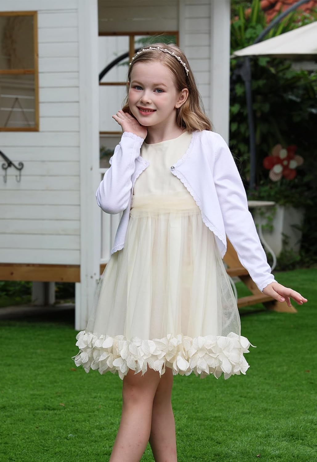 Yekaty Kids Girls Cardigan Long Sleeve Button Toddler Cardigan Knit Sweater - Image 2