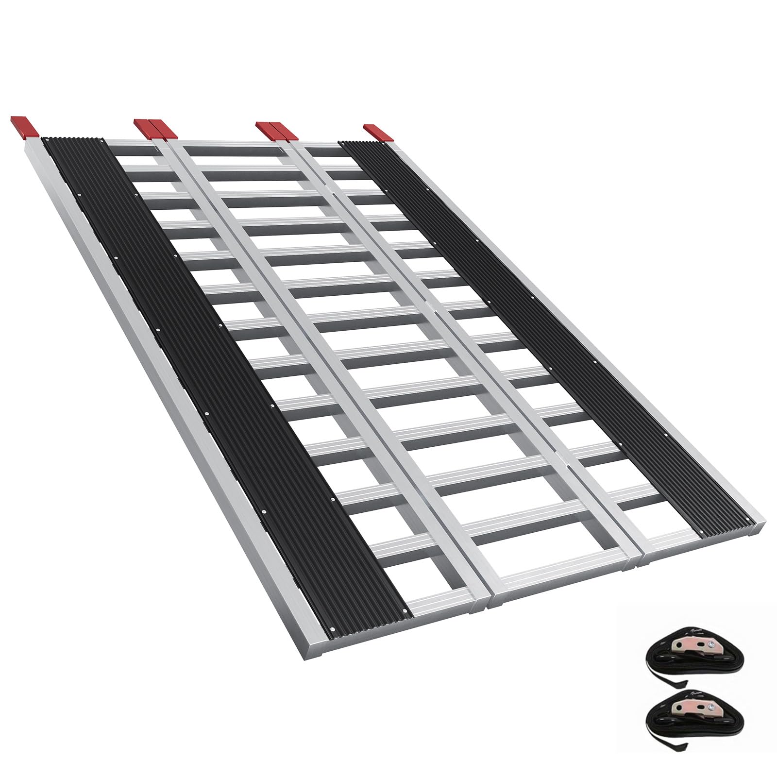 Garvee Rampa Plegable Aluminio 6061 3 Secciones 680 kg | Rampa aluminio 6061 plegable 3 secciones. Capacidad 680 kg, con funda de goma roja. Para carga de moto y vehículos.