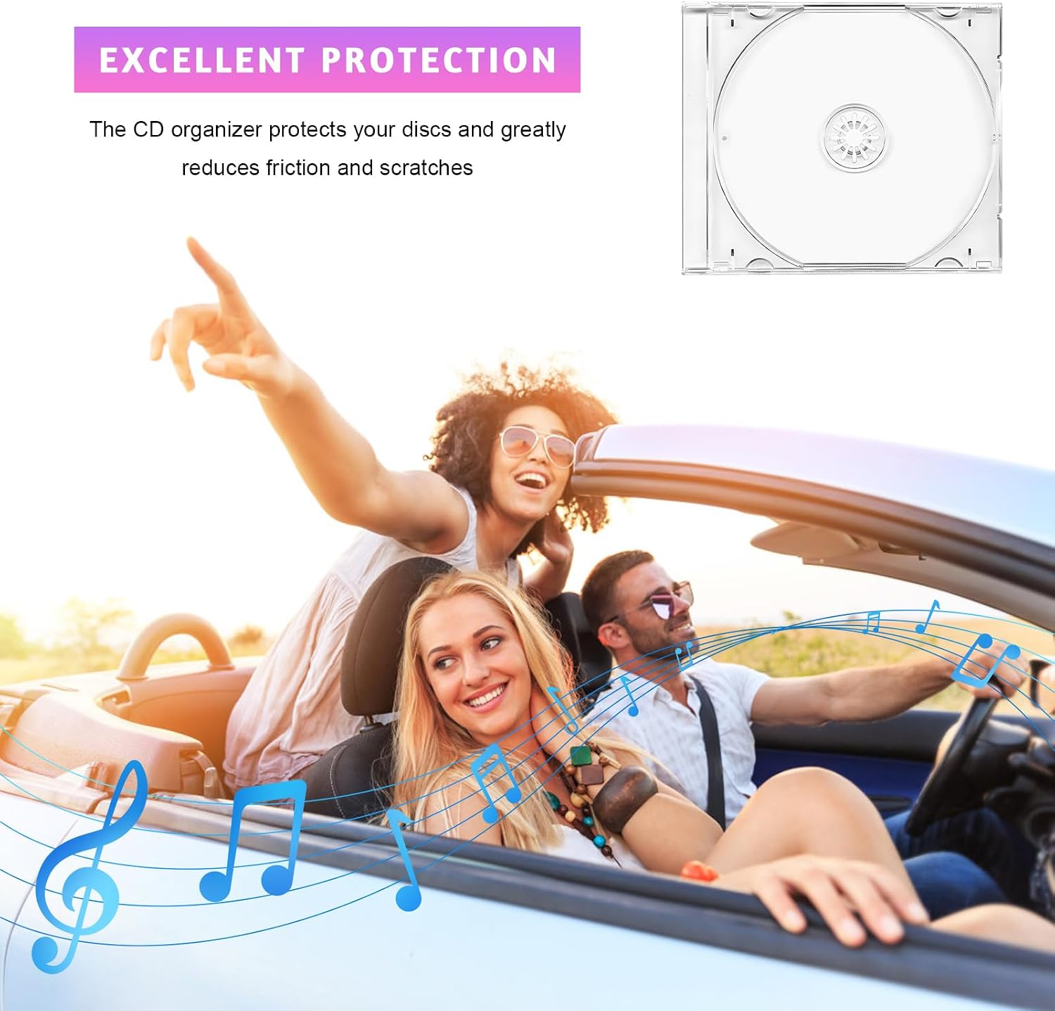 6 PCS Standard Single Clear CD Jewel Case, 10 mm Plastic Single DVD Disc Storage Box with Assembled Tray, Standard CD Cover Protection Replacement for Most Vehicles (Transparent)