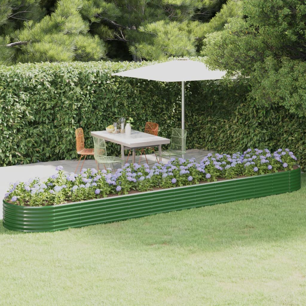 Bancal de acero galvanizado, 507 x 100 x 36 cm, color verde