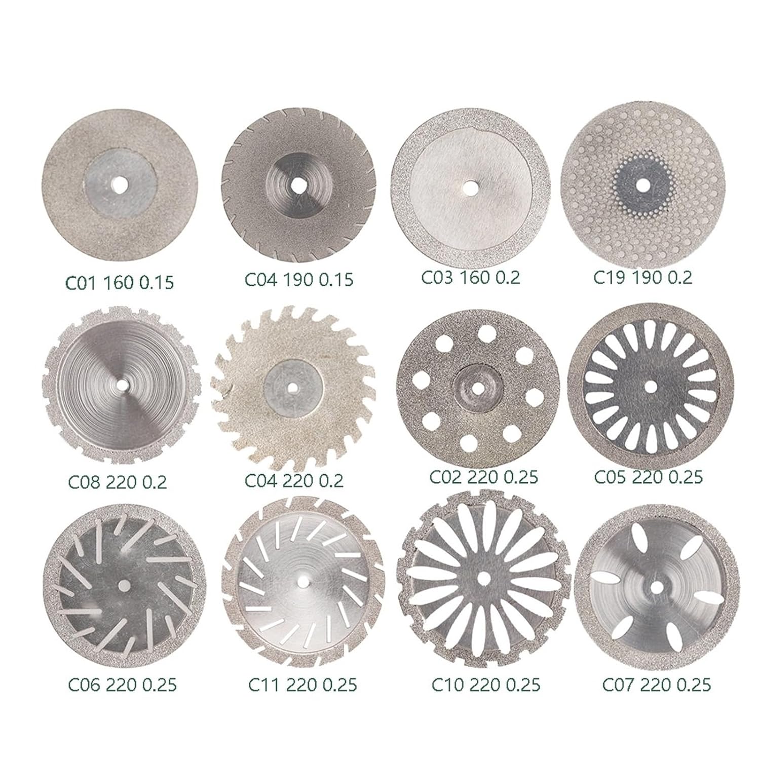 20Pcs Dental Diamond Cutting Discs Mandrel Wheel Ultra-Thin Double Side Grit Polishing Discs | Ultra-thin diamond discs for precise cutting & polishing, compatible with high-speed handpieces.