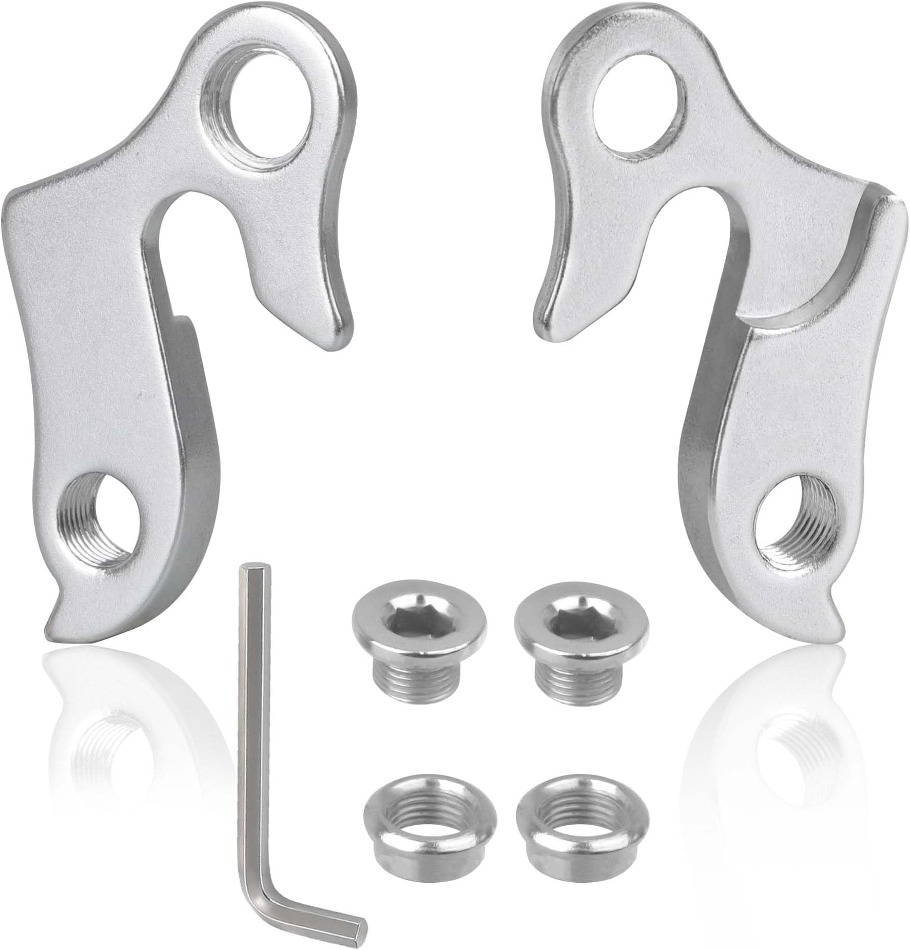 DesertBoy 2 Piece Bike Rear Derailleur Hanger Aluminium Alloy Rear Gear Mech Bike Gear Derailleur Hanger Hook Drop Out Adapter with Allen Wrench and Screws