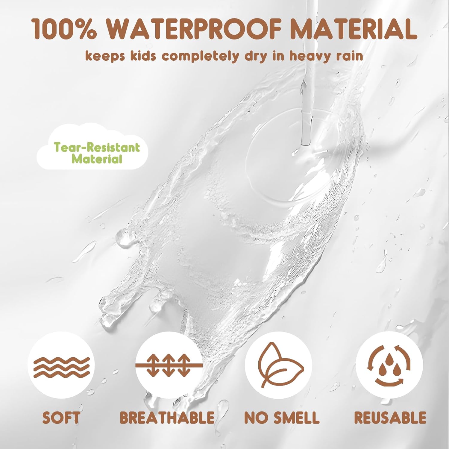 ANYOO Kids Rain Poncho with Hood Reusable Rain Jacket Lightweight & Durable Raincoats for Boys and Girls for Travel Outdoor - Image 4