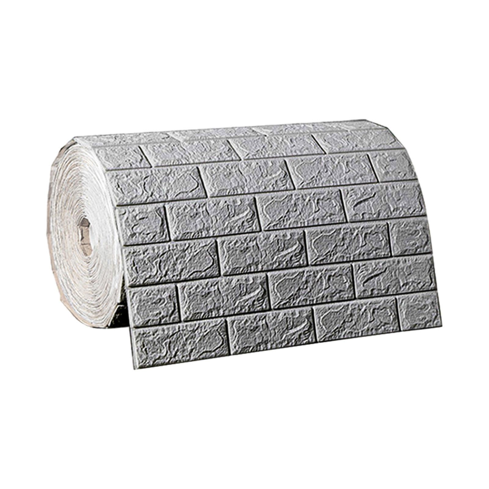 Adesivo da parete 3D, pannelli da muro in finti mattoni, carta da parati in schiuma stacca e incolla, per la cucina, grigio