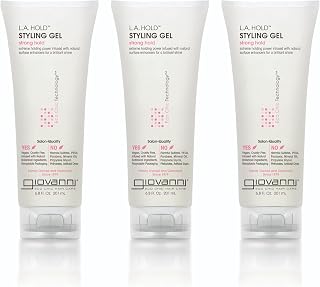 Giovanni LA Hold Styling Gel - Strong Hold Hair Gel for Men & Women, All Hair Types, Vegan Formula, 6.8oz Pack of 3
