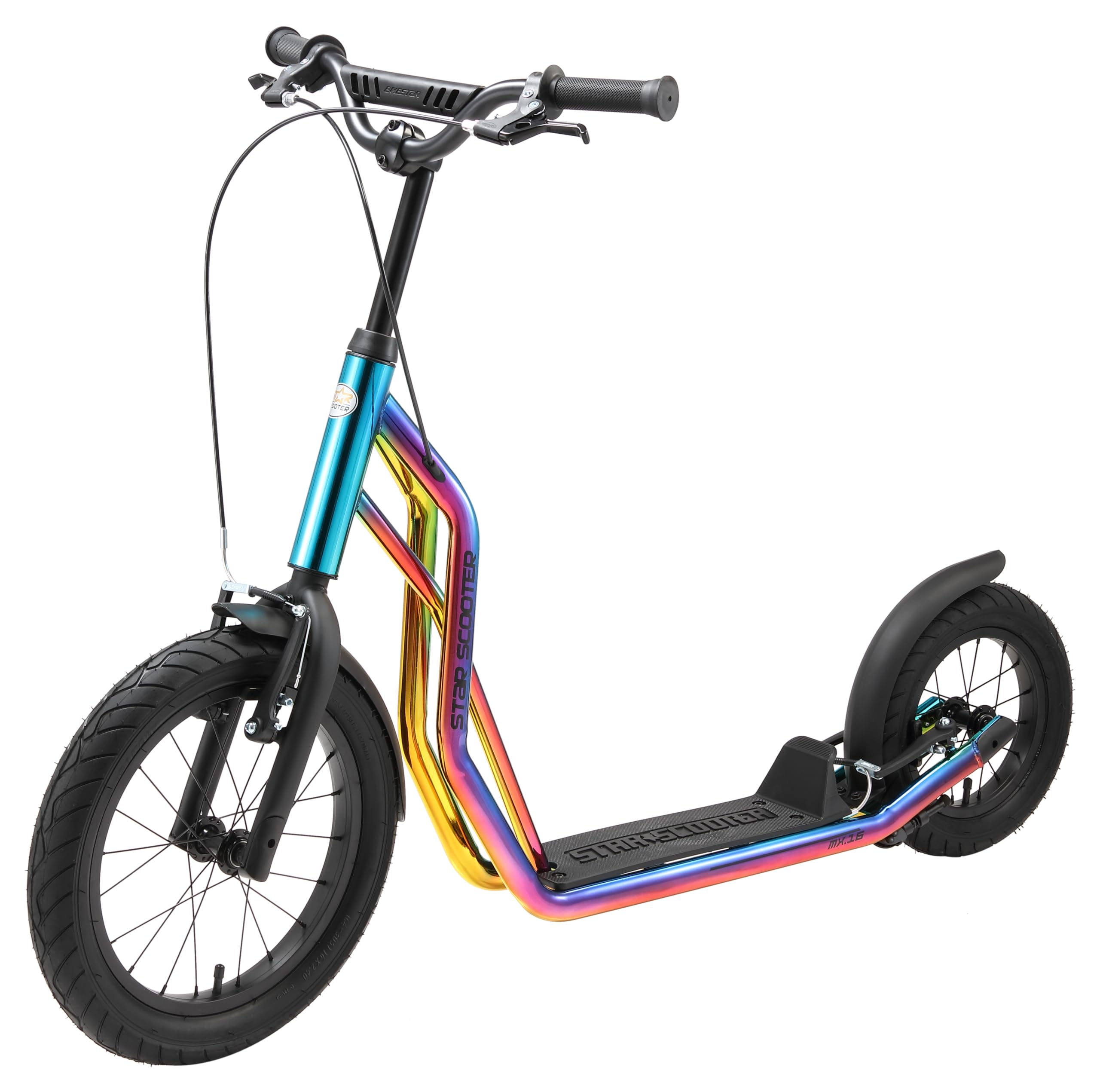 STAR SCOOTER Patinete Infantil 2 Ruedas a Partir de 7-8 años | Kick Scooter 12/16" neumáticos, Ajustable en Altura para niñas y niños