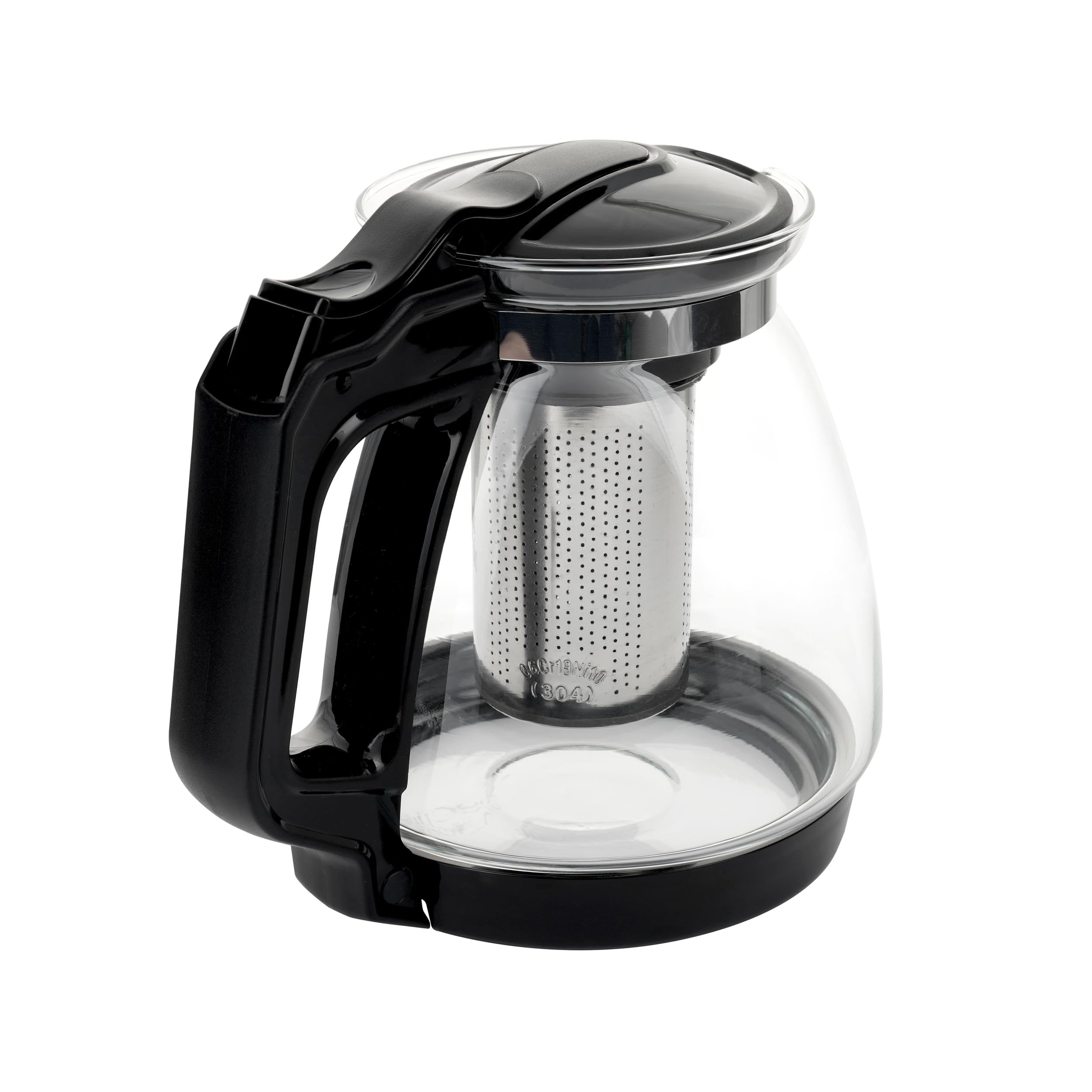 NORDIC SCHILLER Teiera in vetro da 1,7 l con filtro in acciaio inox, resistente al calore, lavabile in lavastoviglie, per gli amanti del tè