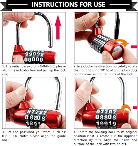 Miniatura 7 de MroMax - Candado de seguridad para colegio, gimnasio, casillero deportivo, caja de herramientas, caja de herramientas, caja de herramientas para