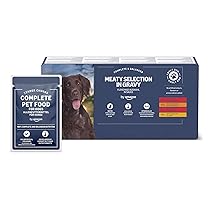 by Amazon Alimento completo per cani adulti, Selezione di carne in salsa, 4.8 kg, 48 confezioni da 100g