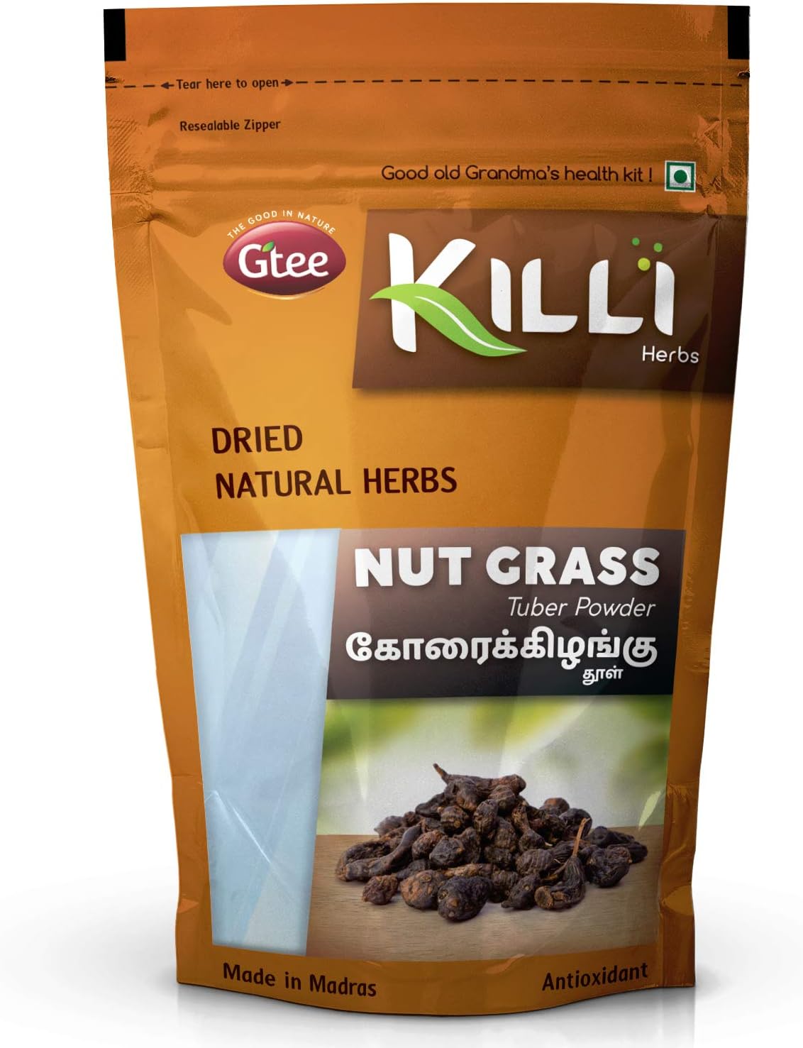 KILLI Nut Grass | Cyperus rotundus | Korai Kizhangu Tuber Powder, 100g