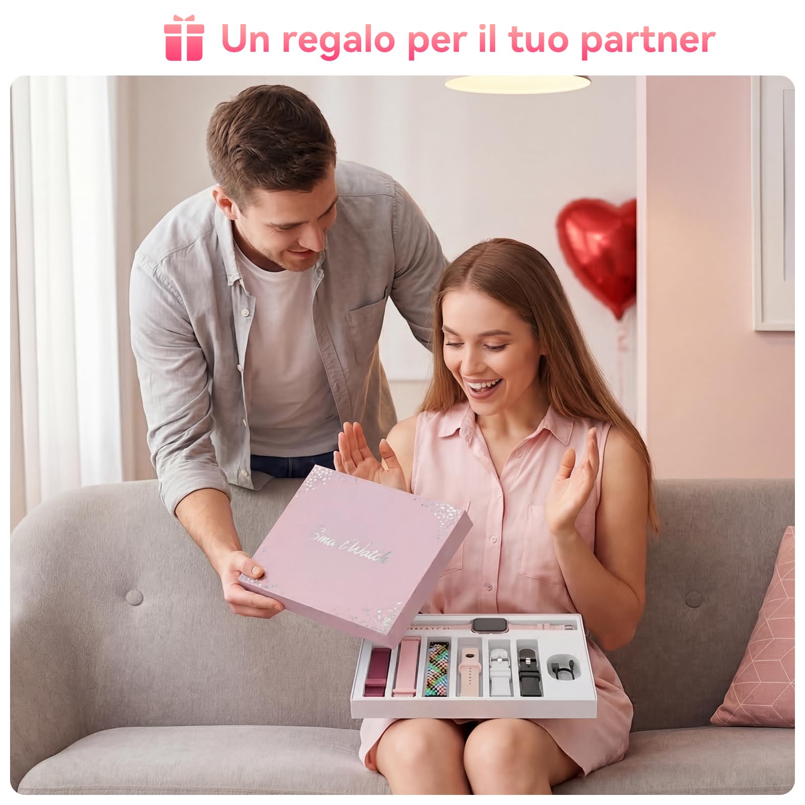 Mingtawn Smartwatch Donna, 7 Cinturini—Regalo Perfetto Donna, 1,83'' Orologio Smartwatch Chiamate Bluetooth, Smart Watch con 100+ Modalità Sportive/Sonno/Cardiofrequenzimetro/SpO2 per Android IOS