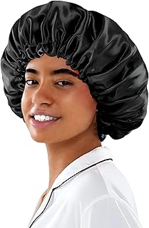 غطاء رأس من الستان - ارتقي بتجربة نومك إلى مستوى جديد من الراحة مع غطاء النوم المصنوع من الستان، الذي يعزز من صحة شعرك ويساعد على تقليل تجاعيد الشعر أثناء النوم.