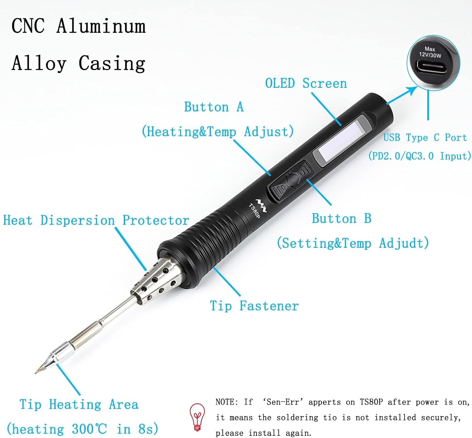 TOOLSAGE TS80P Portable Soldering Iron Kit - Image 3