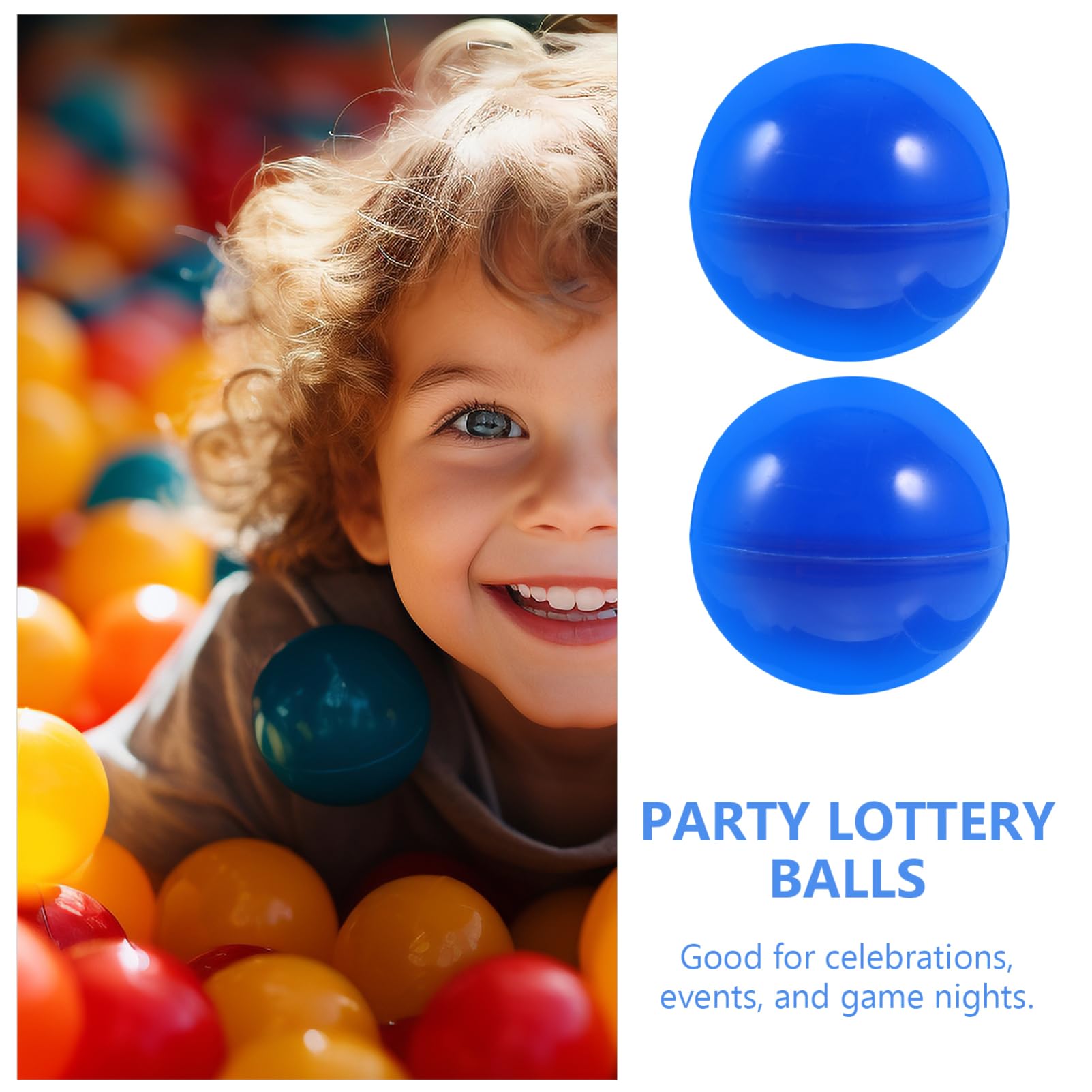 Abaodam 50 Palline per Estrazione di Colore Azzurro in Pp per Giochi ed Eventi, Resistenti e Facili da Trovare, Perfette per Lotteria e Attività di Gruppo