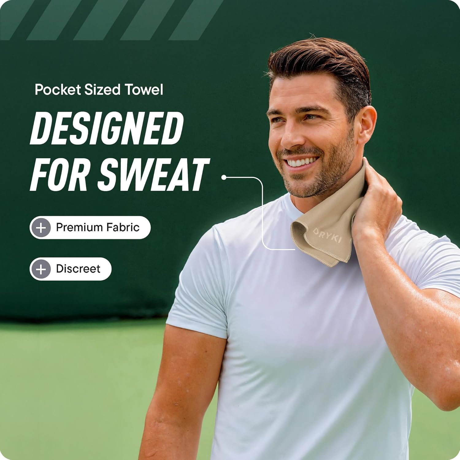 Sweat Absorbing Handkerchiefs - The Original Pocket-Sized Sweat Towels - Quick-Dry Microfiber Sweat Rags for Face, Hands, & Body - Men & Women - Gym, Sports, and Work (Forest: 5 Pack) - Image 2