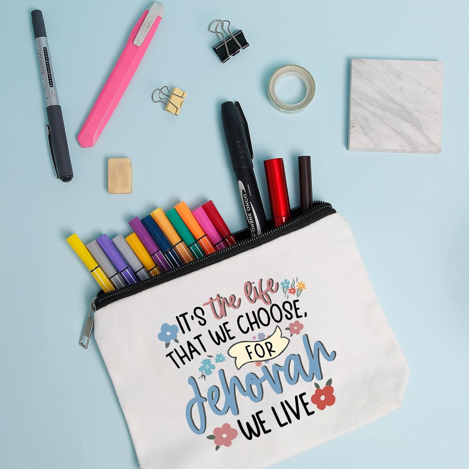 WZJHCL Pioneer Life Makeup Pouch Bag Jehovah Witness Cosmetic Kit Bag JW Pioneer Storage Pouch Bag Pioneer School Gift (Jehovah Life)