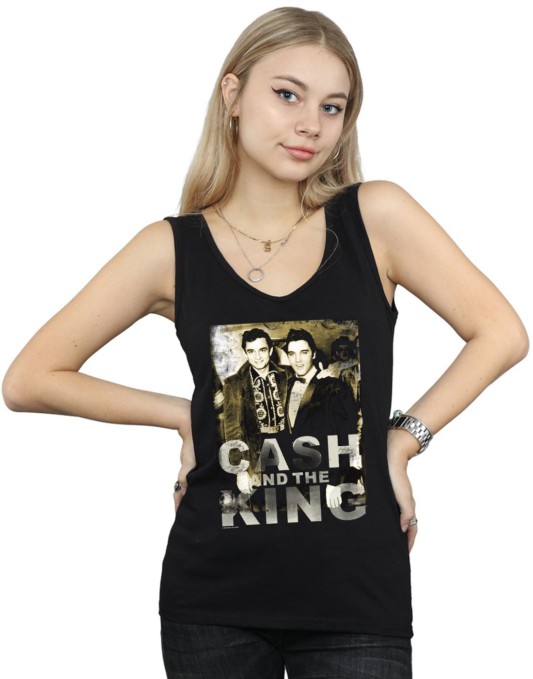 Absolute Cult Women's Black Johnny Cash Cash And The King Vest Medium