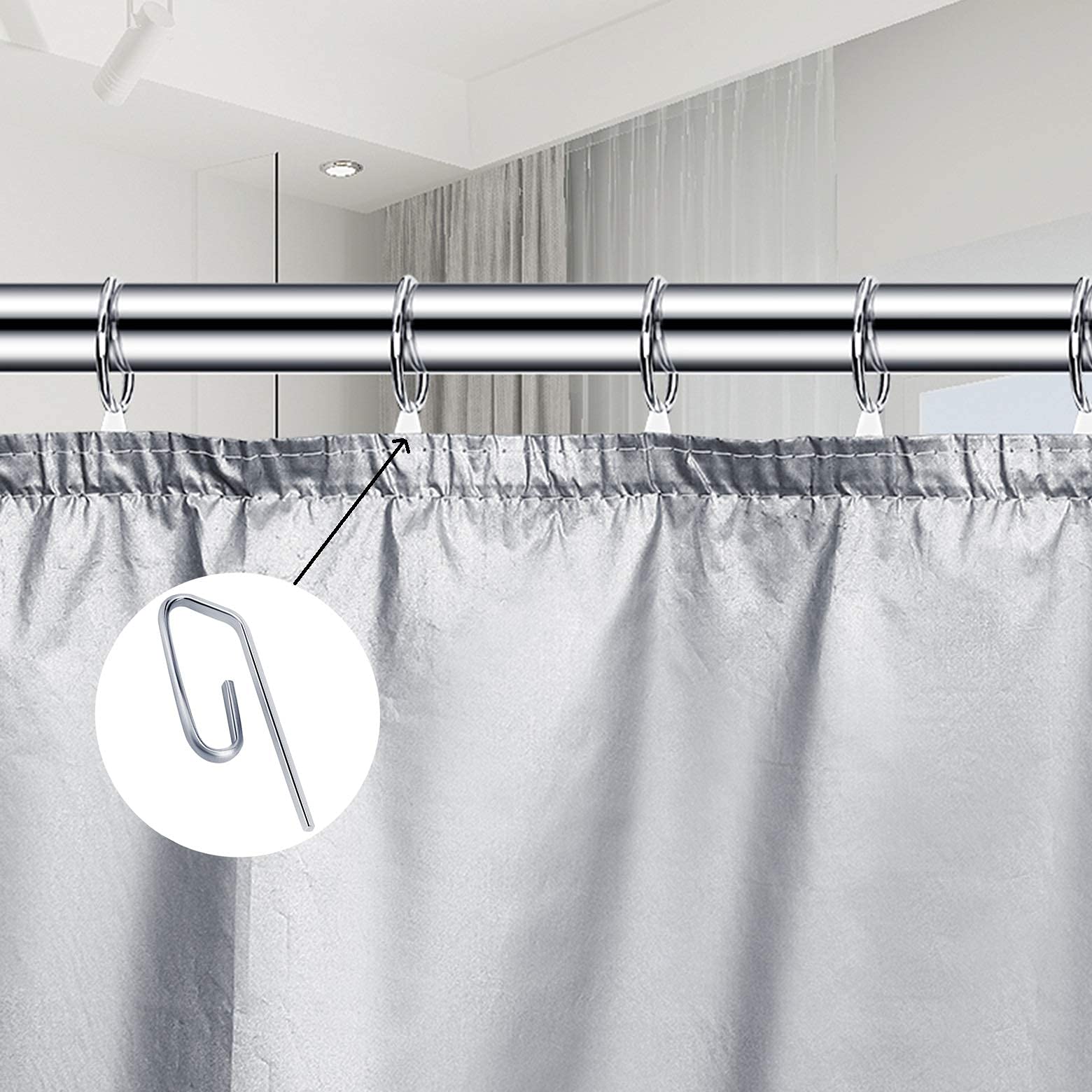 Heavy Duty Curtain Hooks 100 PCS Metal Curtain Header Tape Drapery