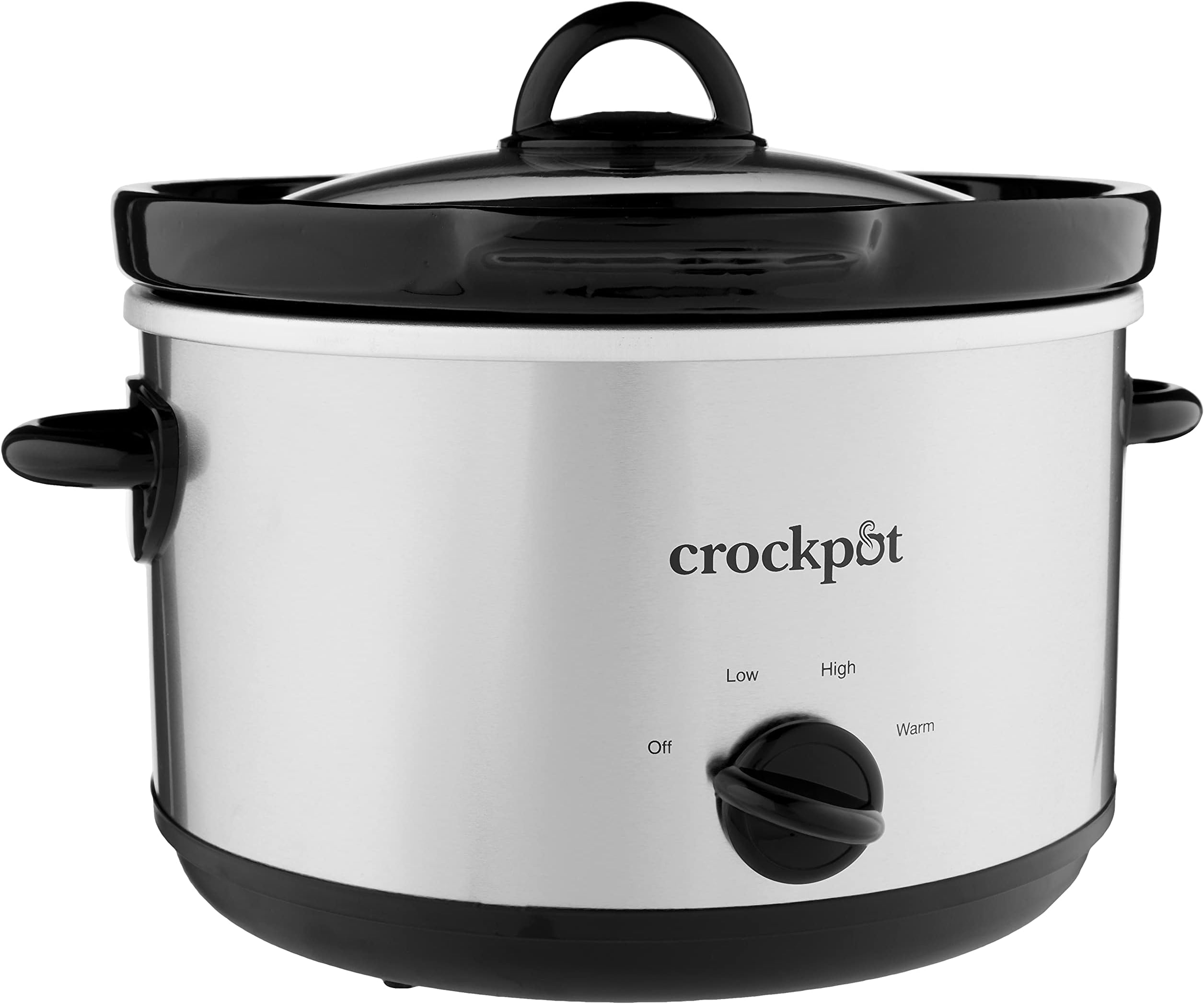 5-Quart Smudgeproof Round Manual Slow Cooker with Dipper Silver