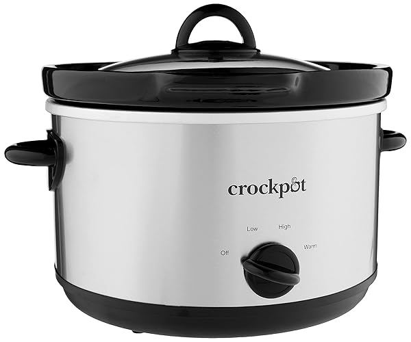 Crock-Pot 5-Quart Smudgeproof Round Manual Slow Cooker with Dipper Silver - 5 Quarts