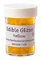 Vista 1 de Comestible brillo amarillo brillodestelloescamas para pasteles y cupcakes decoraciónchispasformaskosherTopper y acento para postres