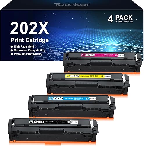 Tounker Cartuchos de tóner 202X de repuesto compatibles para HP 202X 202A CF500X CF500A Color Pro MFP M281fdw M281cdw M254dw M281fdn 281fdw M254