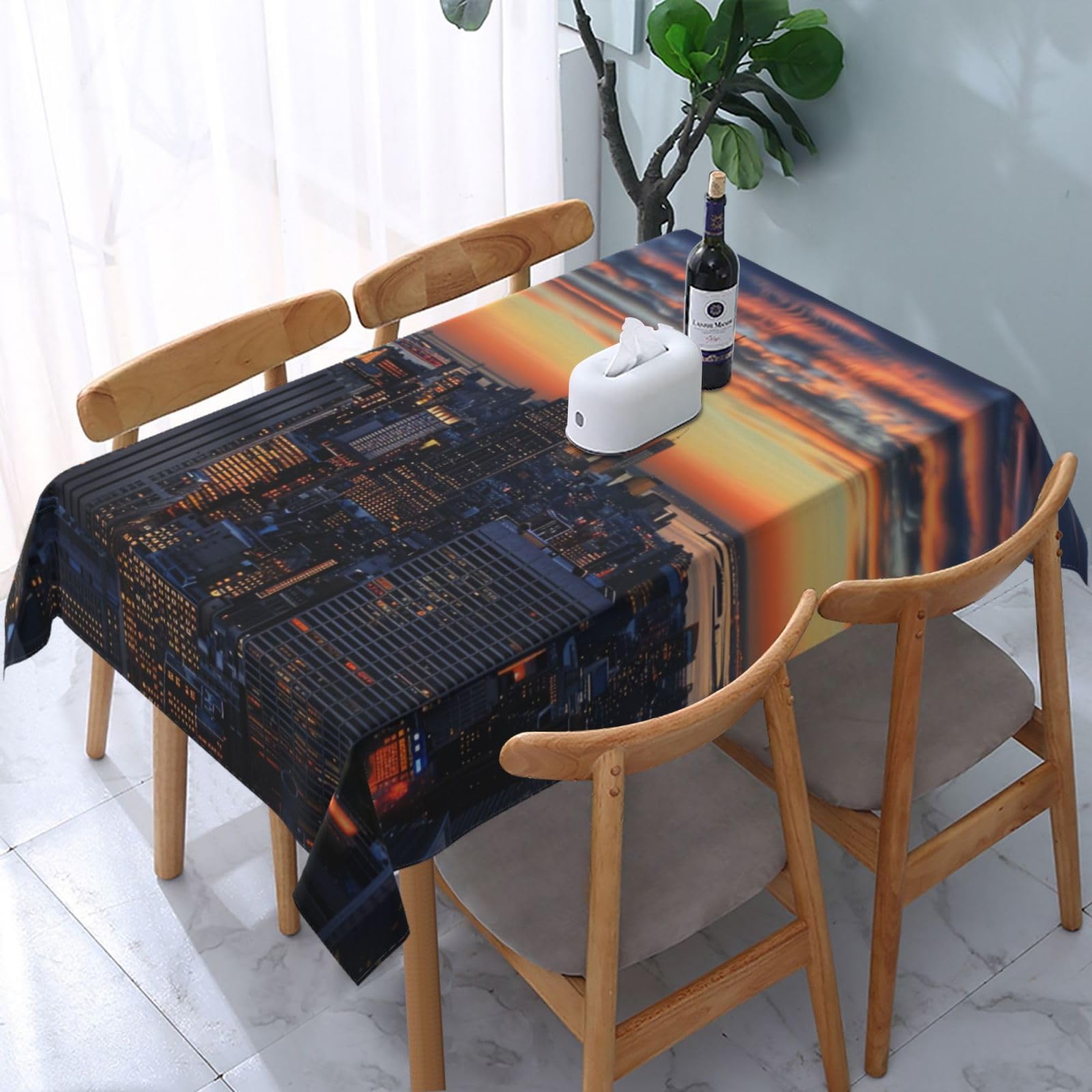 Nappe rectangulaire imprimée New York City 183x137 cm imperméable