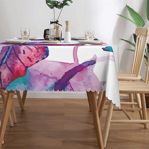 Miniatura 2 de Aimeryup Purple Blue Butterfly Table Cloth Rectangle Table,Waterproof Tablecloth Rectangle Table Cloth Tablecloths for 6 Foot Rectangle Tables