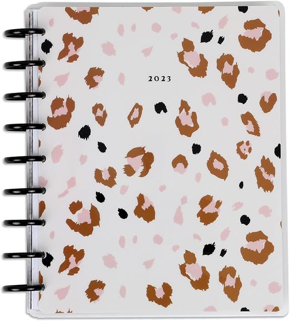 Happy Planner 2023 Daily Planner and Calendar, 12-Month Daily, Weekly, and Monthly Planner, Jan. 2023Dec. 2023 Diary, Vertical Layout, Neutral Jungle Theme, Classic Size, 17.78 x 23.50 cm