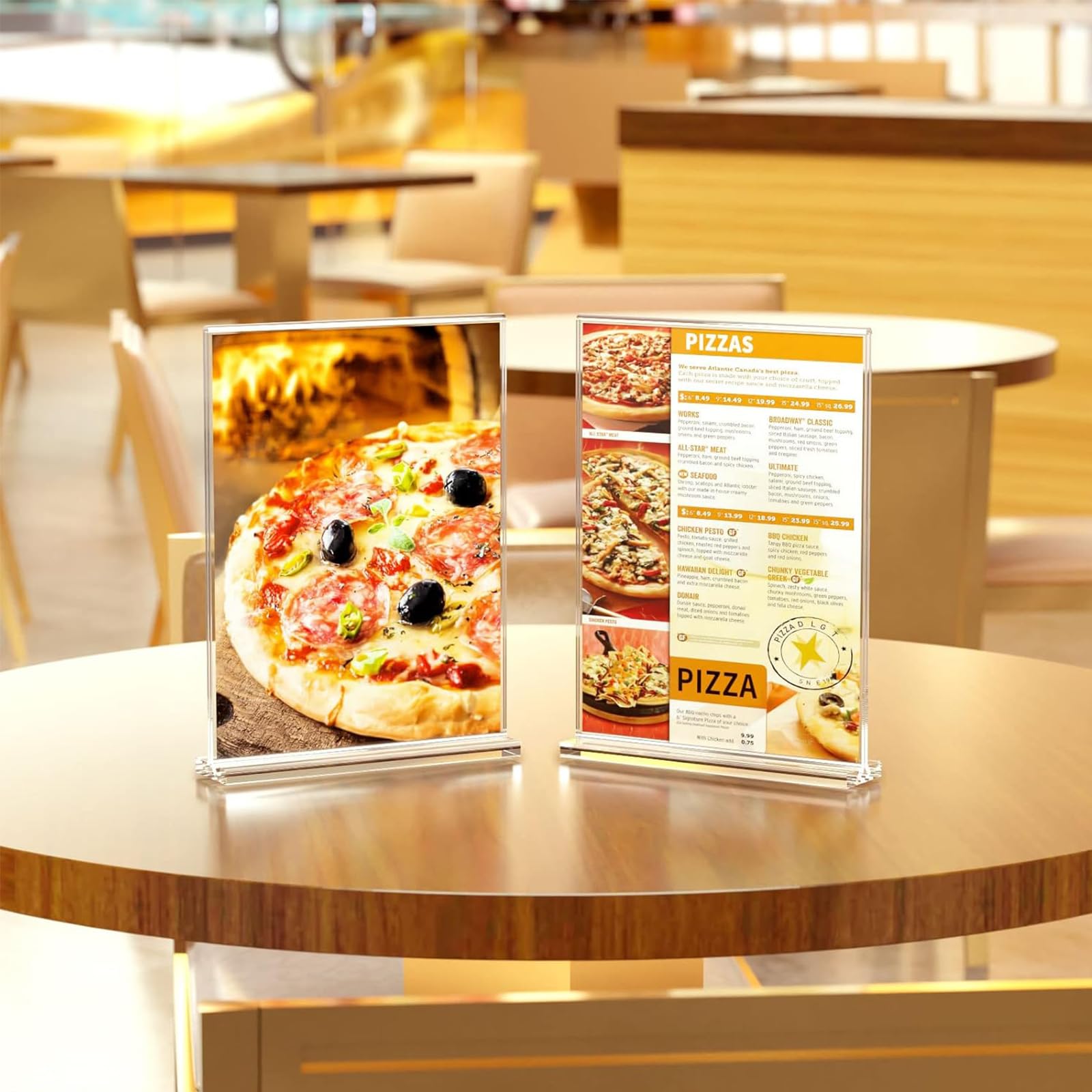 Akrylowy stojak, 4 sztuki akrylowych stojaków stołowych, A5, akrylowy uchwyt na tabliczkę, dwustronny uchwyt menu, na prospekty, karty menu, reklamy, ramki na zdjęcia