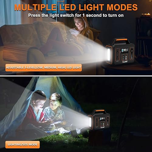 Miniatura 87 de ALLWEI Generador solar de 500 W con panel solar de 100 W, estación de energía portátil LiFePO4 de 512 Wh con salidas de CA (sobretensión de 1000 W)