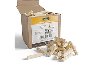 ALBO Wooden Dowel Rods 1/2 x 2 Inch Fluted Wood Dowels