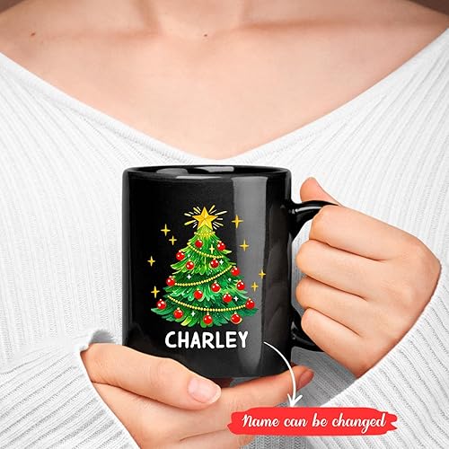 Vista 28 de Taza de café de Navidad personalizada con muñeco de nieve, taza de cerámica de Navidad, taza de Navidad personalizada con nombre, taza de Navidad