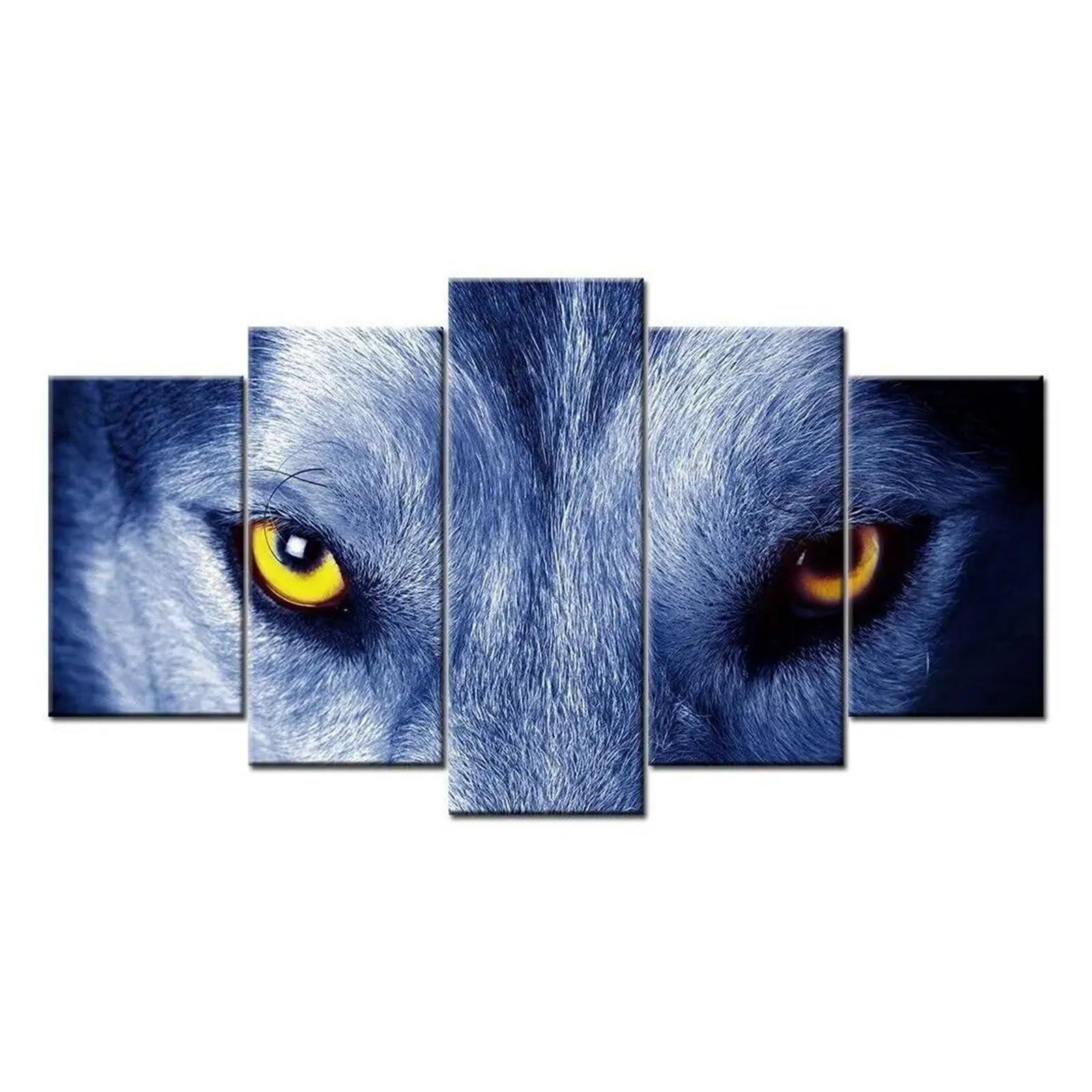 Tableau loup moderne 5 pièces déco murale salon affiche art animaux sauvages