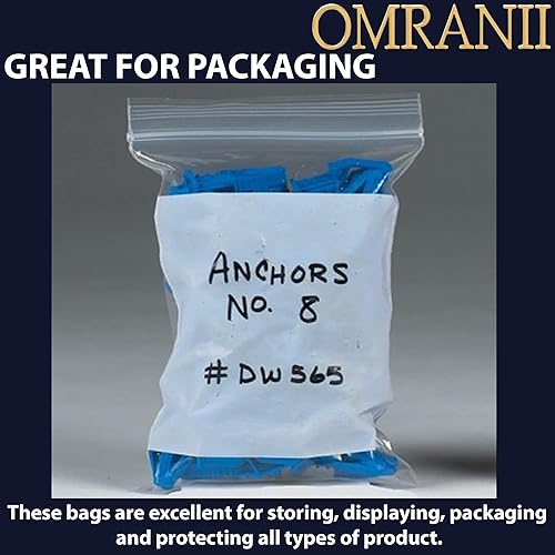 Miniatura 4 de Bolsas de polietileno con cierre resellable, bloque blanco, 4 x 6 pulgadas de ancho y (100 bolsas) de plástico transparente de 2 mil con cierre