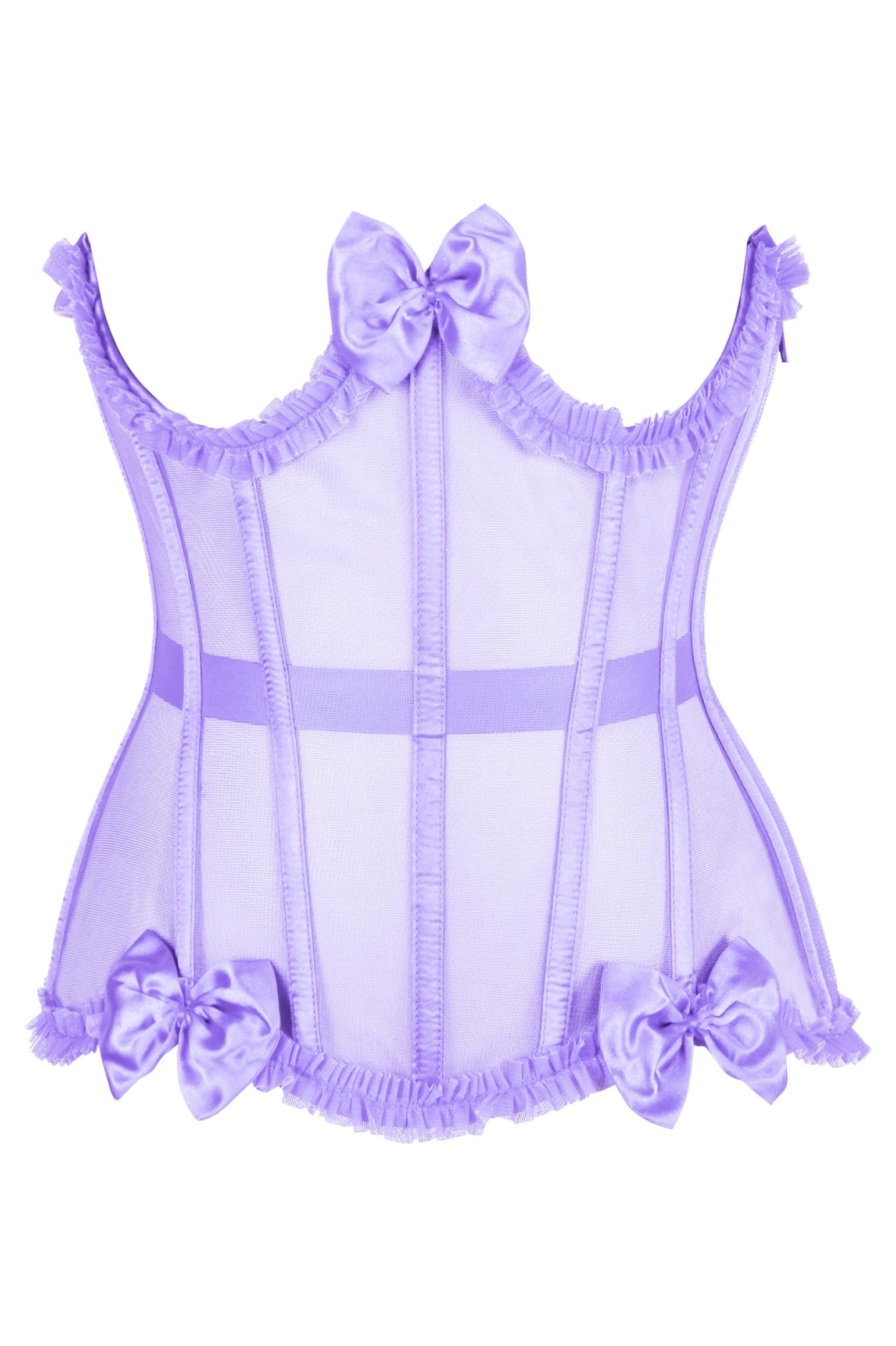 Daisy corsets Womens Womens Purple Underwire Mesh Underbust Cincher Corset Top & Plus Size, Lavender, XL