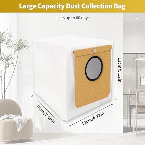 Miniatura 6 de Paquete de 8 bolsas de polvo de repuesto para Eufy RoboVac L35 HybridL35 Hybrid+ LR30 HybridLR30 Hybrid+ LR20 Auto-Empty Station, bolsas de