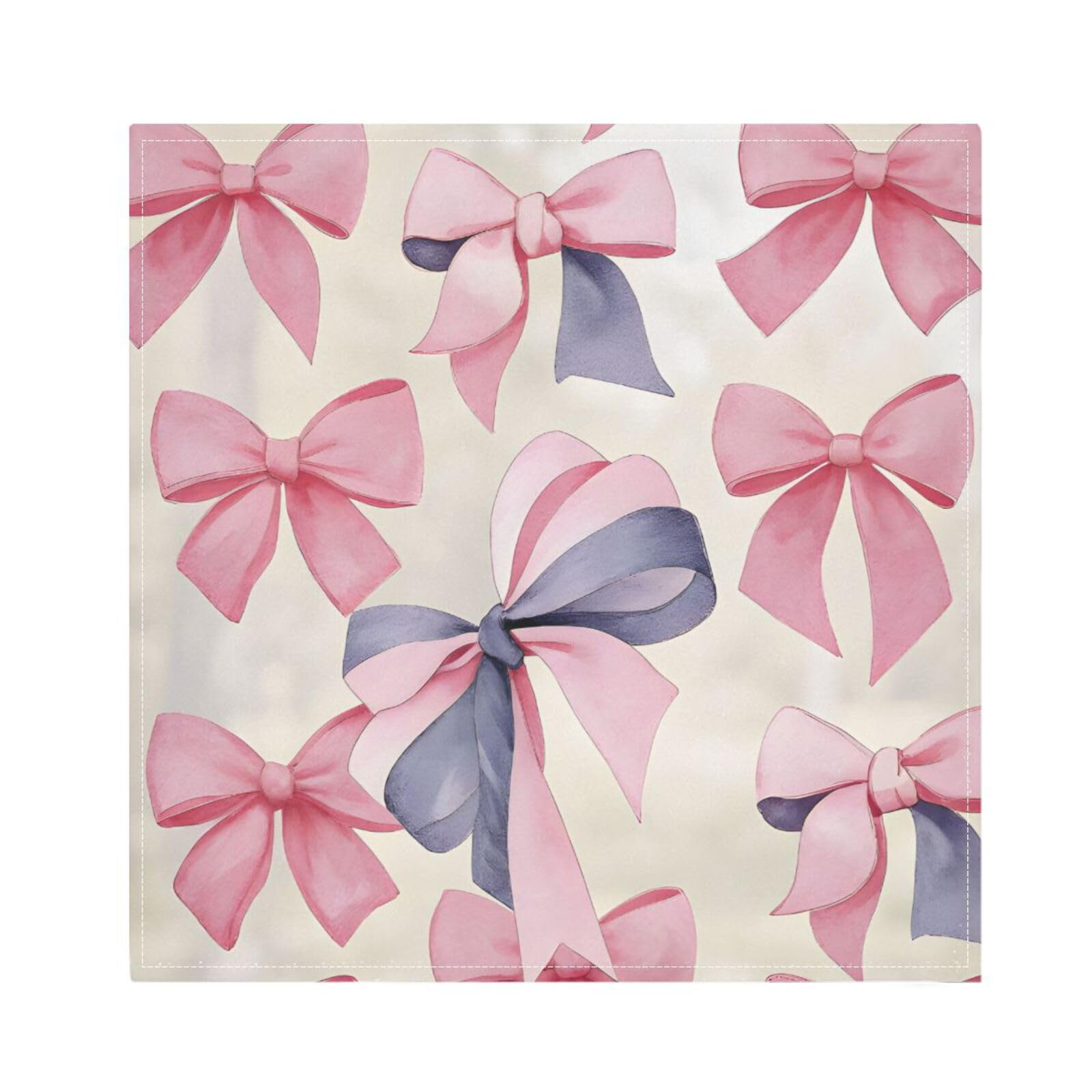 Ttgoth Bows Cloth Napkin Set of 4 Washable & Reusable Dinner Napkins for Dining Table, Banquets, Wedding, Party, 50x50 cm