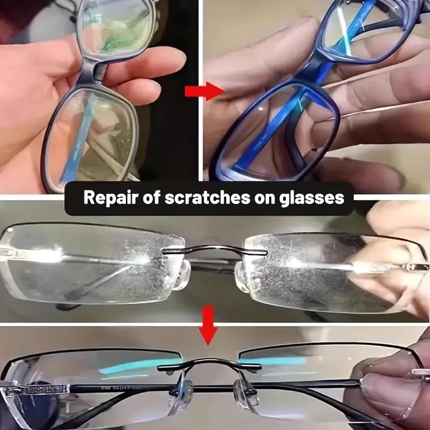 Scratch Removal Eyewear, Lens Restorer Cloth Kit, Gentle Microfiber Tool with Anti-Abrasion Design, Optical Cleaner, Eyeglass Polishing Accessory, Care Gadget for Students Adults