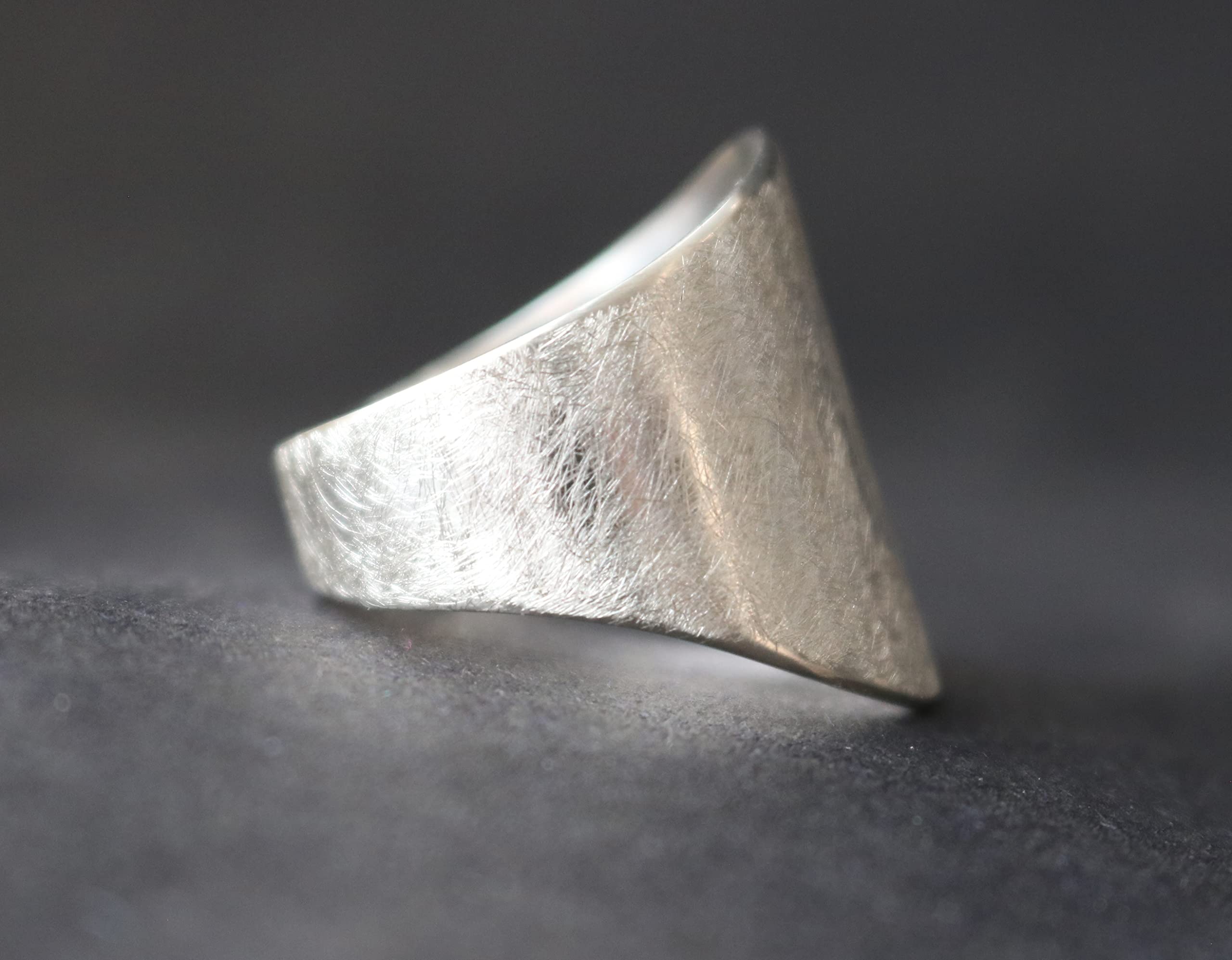 Breiter Silberring mattiert – Schlichter Damenring aus 925 Sterling Silber – Bandring Handmade – Minimalistischer Ring Geschenk, 925 Silber | RG: