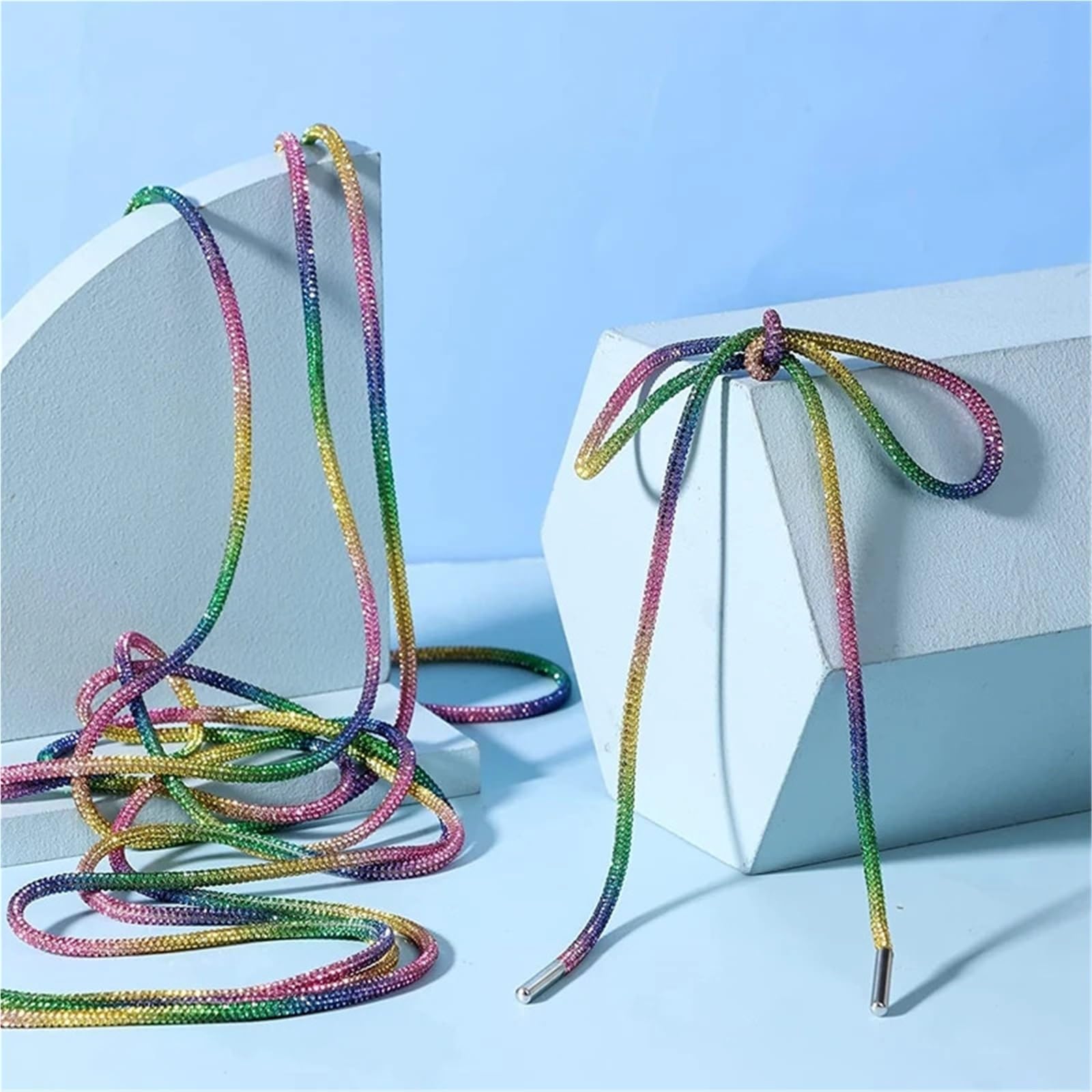 Cordones Zapatillas Deporte 1 par de cordones zapatos con purpurina, cordón diamantes imitación, redondo brillante cristalino for for zapatillas, sudaderas capucha