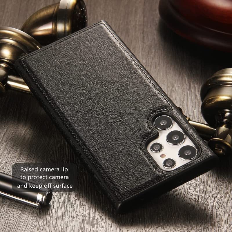 Image of MOBILOVE PU Leather Flexible Back Case Cover for | Samsung Galaxy S24 Ultra 5G (Black)