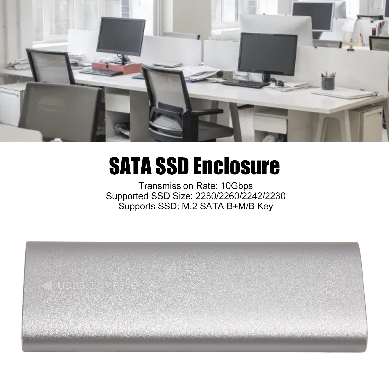 Cryfokt M.2 SSD Custodia, Alta velocità 10Gbps (SILVER)