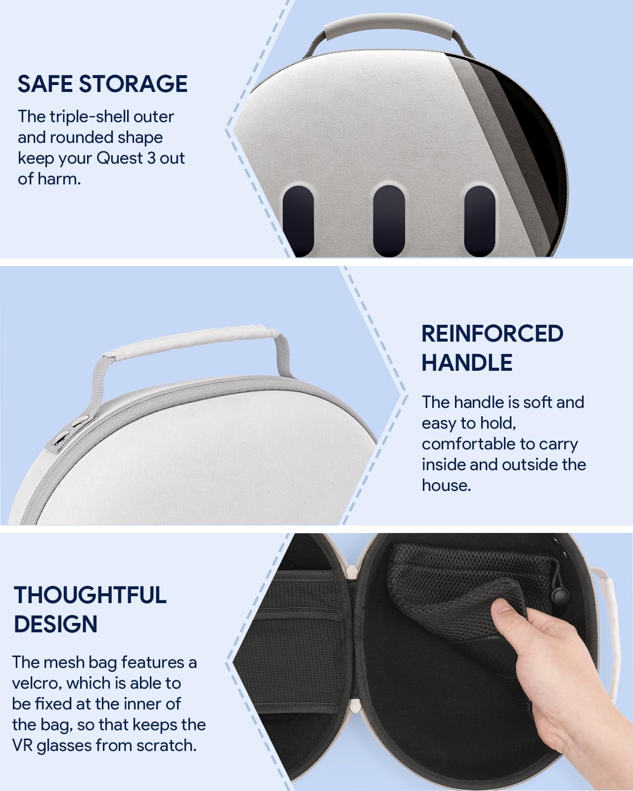 Aubika Mini Étui pour Meta Quest 3 Accessoires, Étui de Transport Rigide pour Oculus Quest 3S Casque et Manettes Uniquement, Voyage et Rangement (Non pour Sangle Élite)