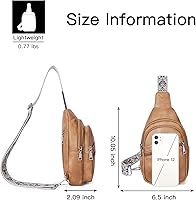 Vista 13 de Telena Bolso bandolera para mujer, bolso cruzado para mujer, cangurera de cuero vegano con correa ajustable