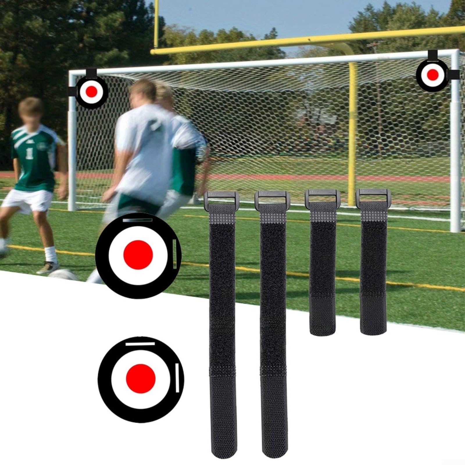 Lot De 4 Cibles De But De Foot – Colorées, Avec 16 Sangles Réglables, Pour Entraînement De Précision Et Réaction