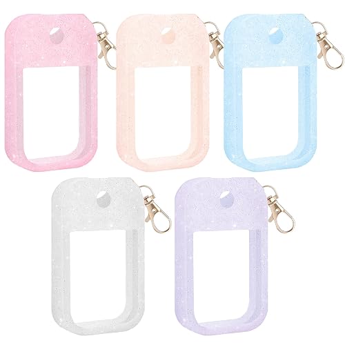 SUBANG 5 Pieces Silicone Case Compatible with Touchland Hand Sanitizer Spray Protective Case with Keychain for Power Mist and Glow Mist 1 fl oz