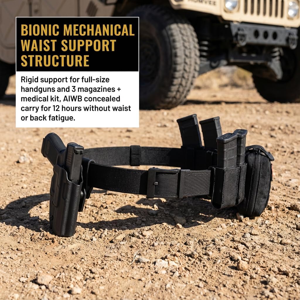 KingMoore Ratchet Gun Belt | 1.5" Micro-Adjustable Strap for IWB/OWB, CCW, Security & Outdoor | Fits Up to 40" Waist, Heavy-Duty Tactical Belt - Image 2