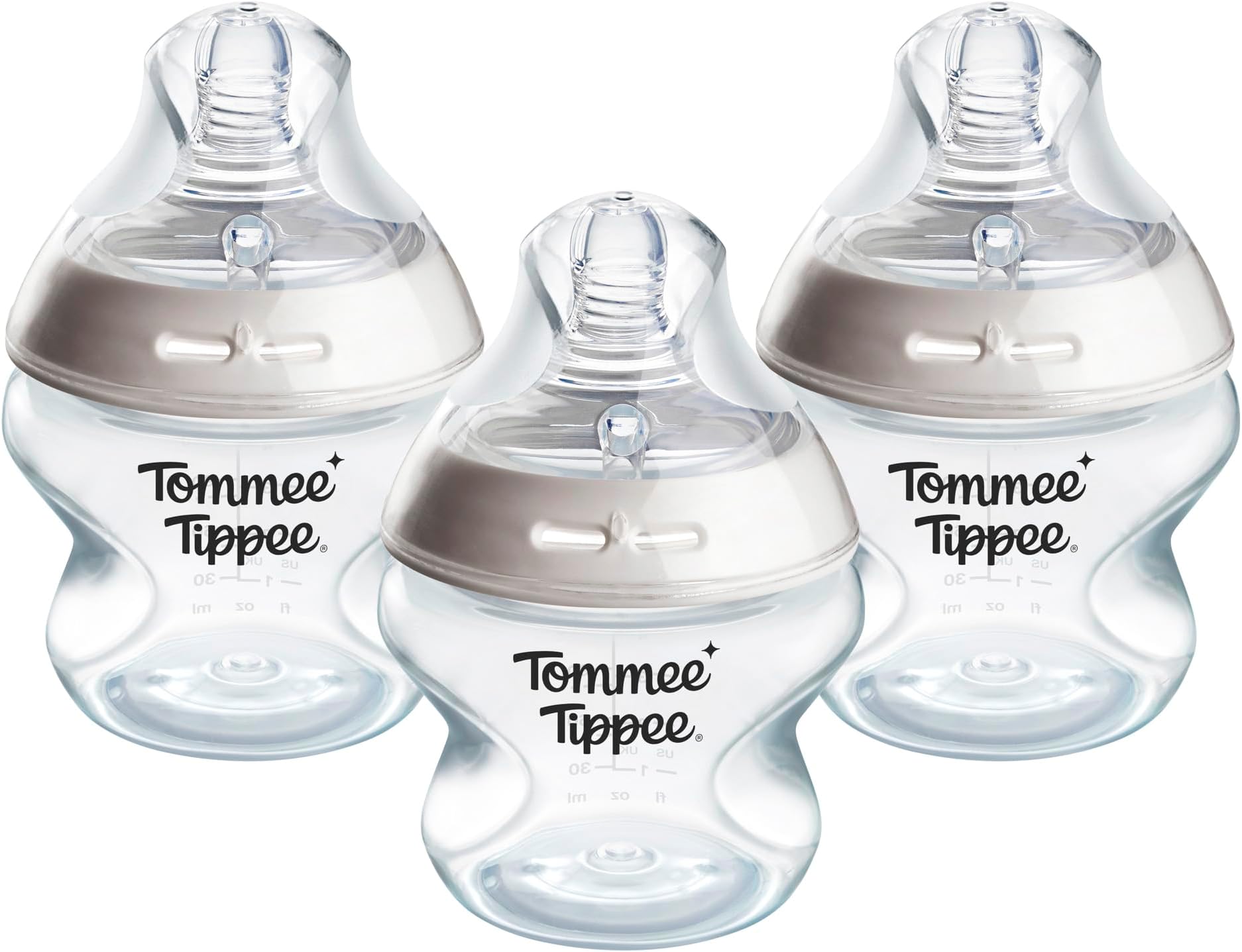 Tommee Tippee Baby Bottles, Natural Start Anti-Colic Baby Bottle with Extra-Slow Flow Breast-Like Teat, 150ml, 0m+, Self-Sterilising, Baby Feeding Essentials, Pack of 3