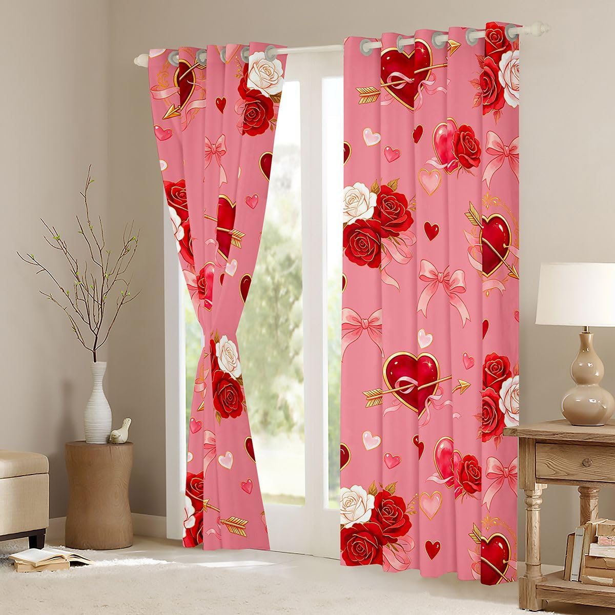 Castle Fairy Romantic Valentine Blackout Curtains for Bedroom,38Wx45L image 4